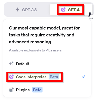 Aktivierung Code Interpreter