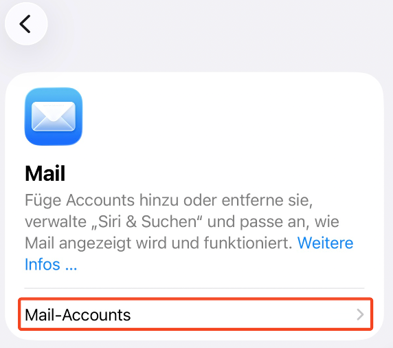Schritt 4: Mail Accounts
