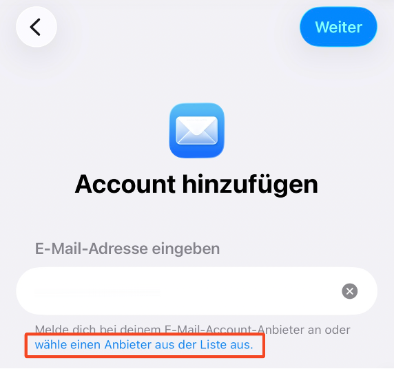Schritt 5: Anbieter auswählen