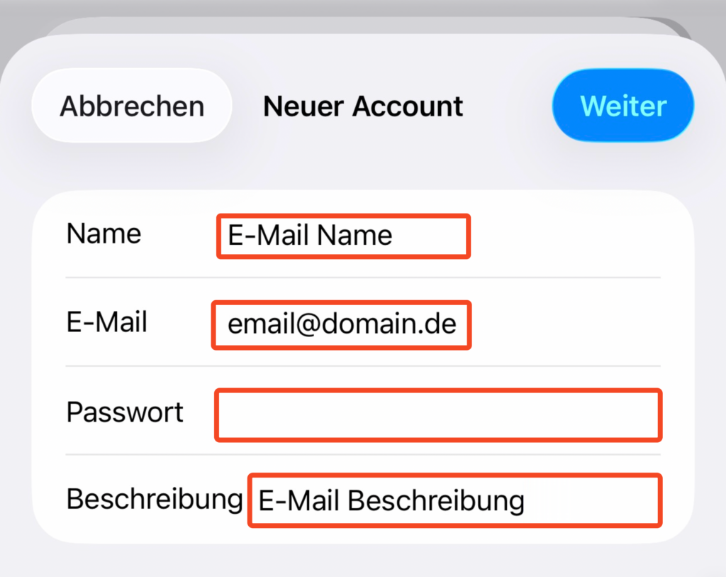 Schritt 8: Kontodaten eingeben