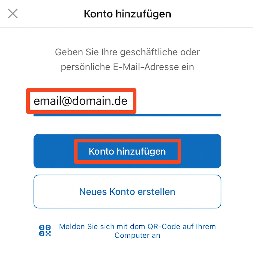 Schritt 4: E-Mail-Adresse eingeben
