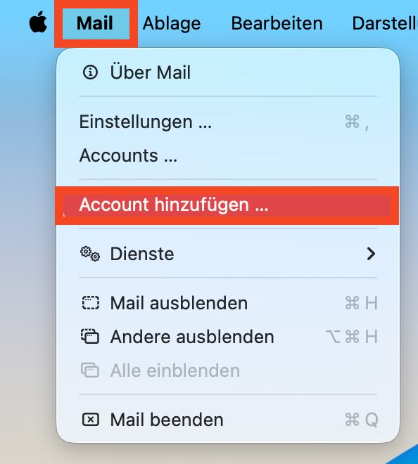 Schritt 2: Account hinzufügen